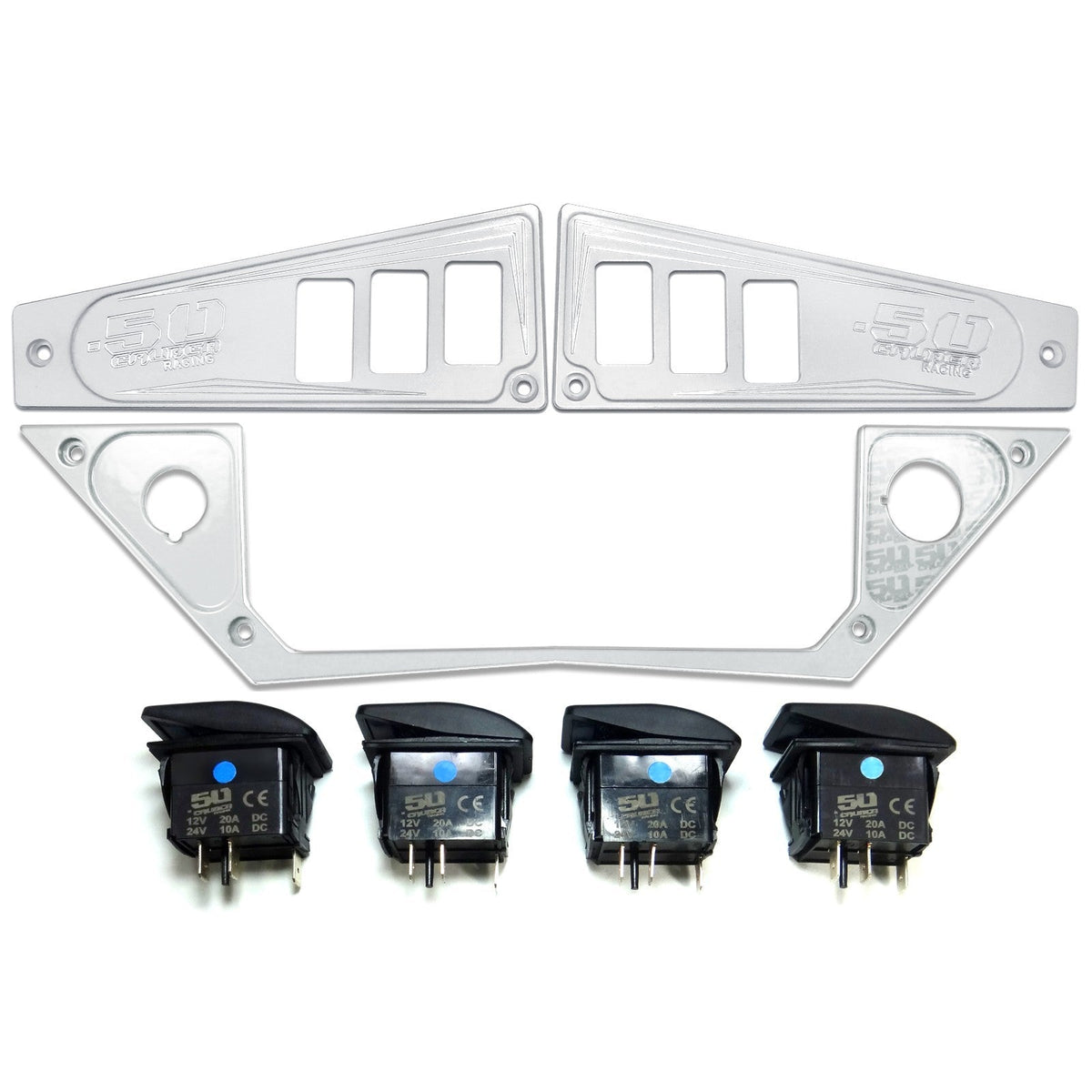 Polaris RZR XP1000 Ride Command 6-Switch CNC Billet Dash Panel - Multiple Colors + Optional Switches (2017+)