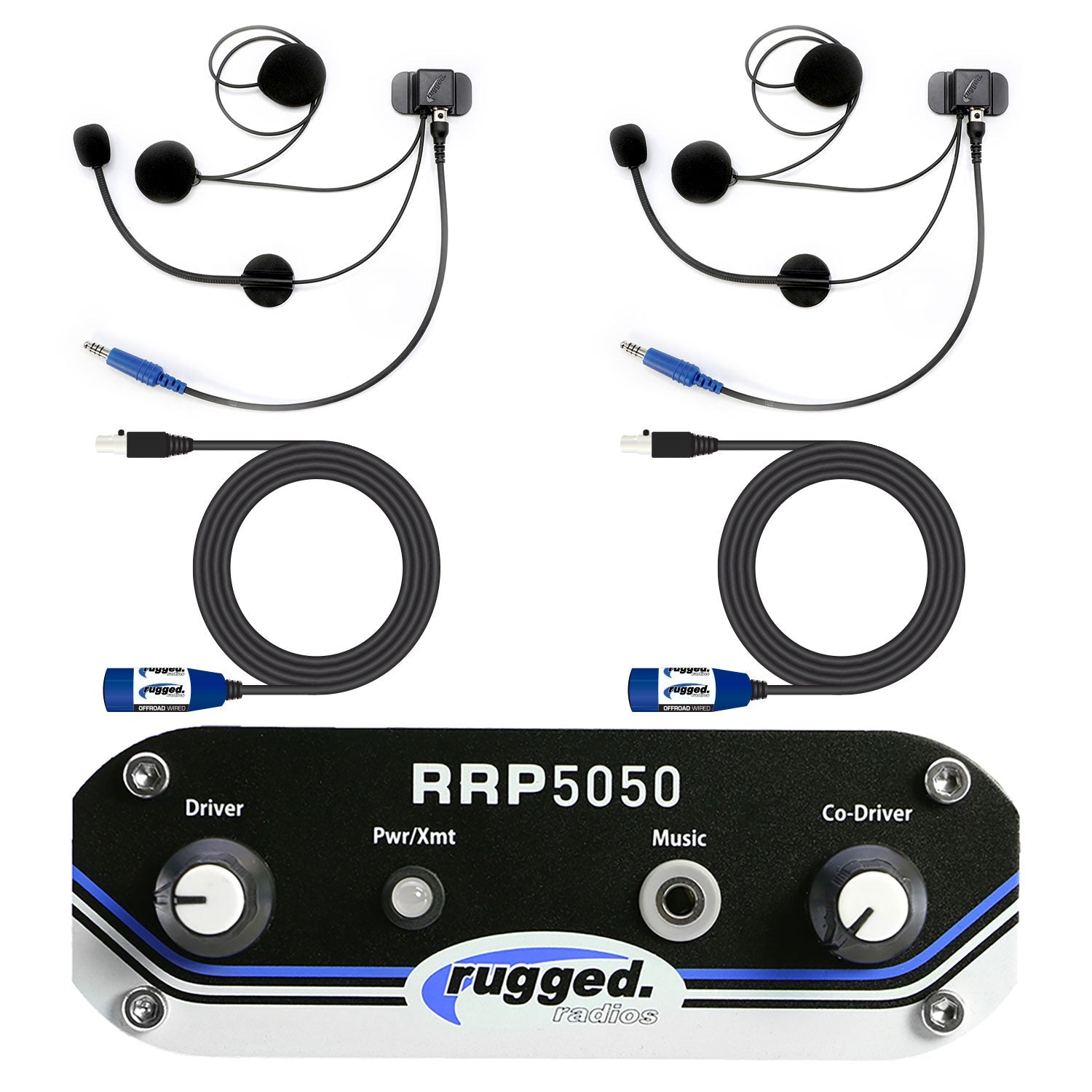 Photo of RRP5050 2 Person Helmet Kit System by Rugged Radios - Premium for UTVs / Side by Sides
