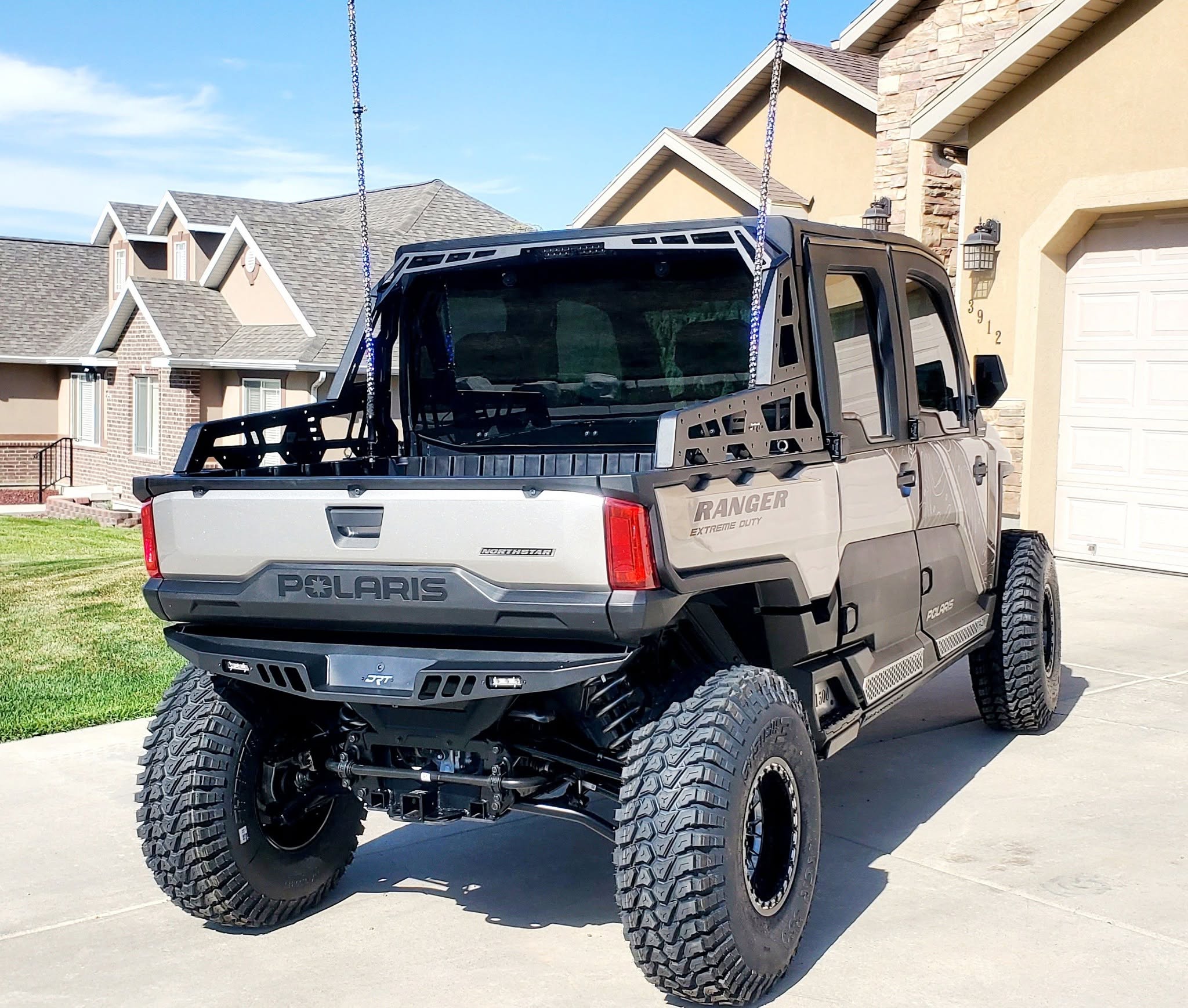 2024+ Polaris Ranger XD 1500 Rear Bumper by DRT Motorsports | Rear Protection & Chase Light Ready