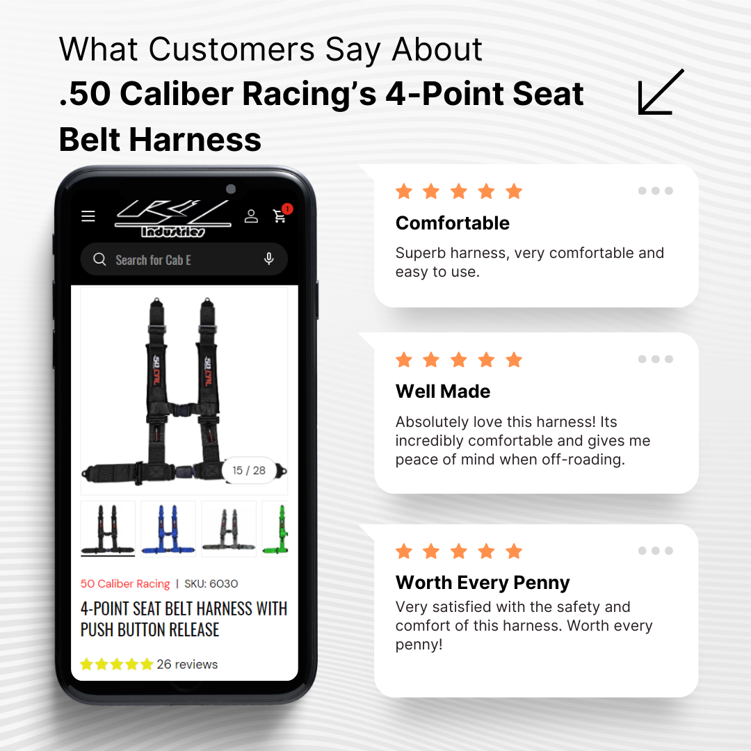 50 Caliber 4 point safety harness seat belt