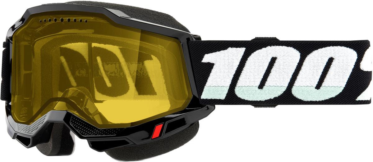 100% Accuri 2 Snowmobile Goggles - Black Yellow Lens