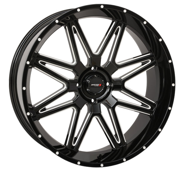 Photo of ST7 WHEEL 24X9 5+4 (0MM) 4/156 GLOSS BLACK MILLED by SYSTEM 3 - Premium Wheels for UTVs / Side by Sides