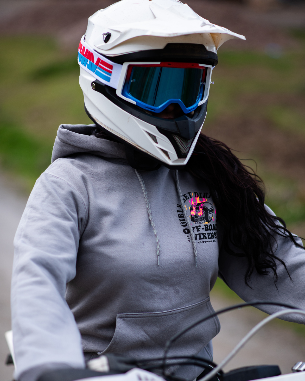 Photo of Moto Head Unisex Pullover Hoodie by OFF-ROAD VIXENS CLOTHING CO. - Premium Ladies Hoodies for UTVs / Side by Sides