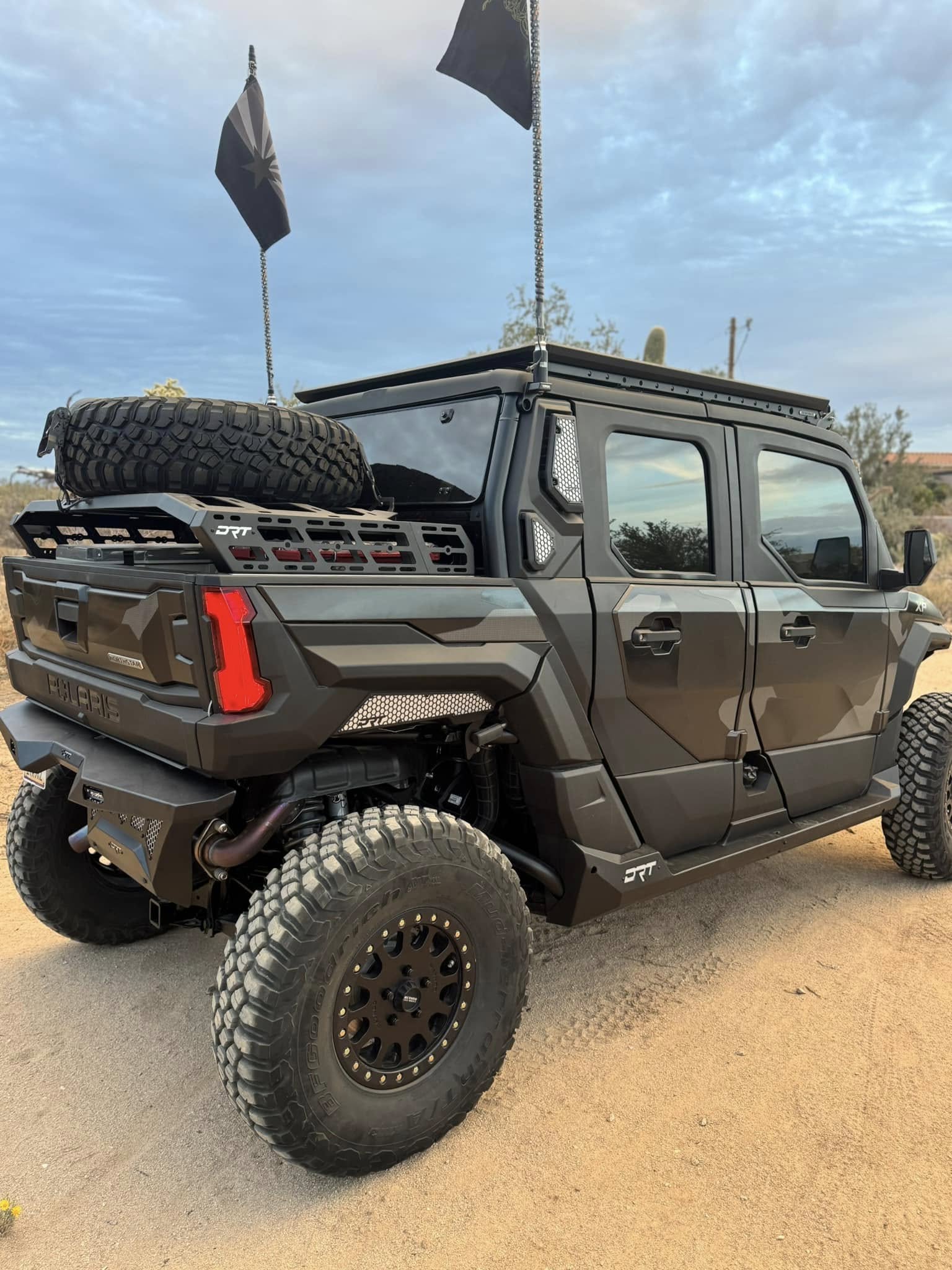 2024+ Polaris Xpedition Chase Rack & Tire Carrier System by DRT Motorsports | Bolt-On Rear Storage