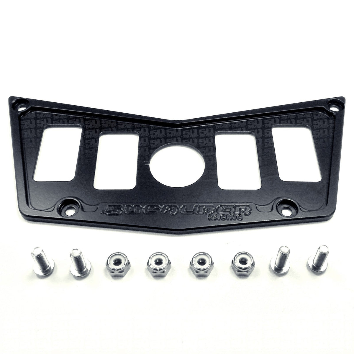 50 Caliber Racing Polaris RZR XP900 800 570 4 Switch Dash Panel - Black Billet Aluminum
