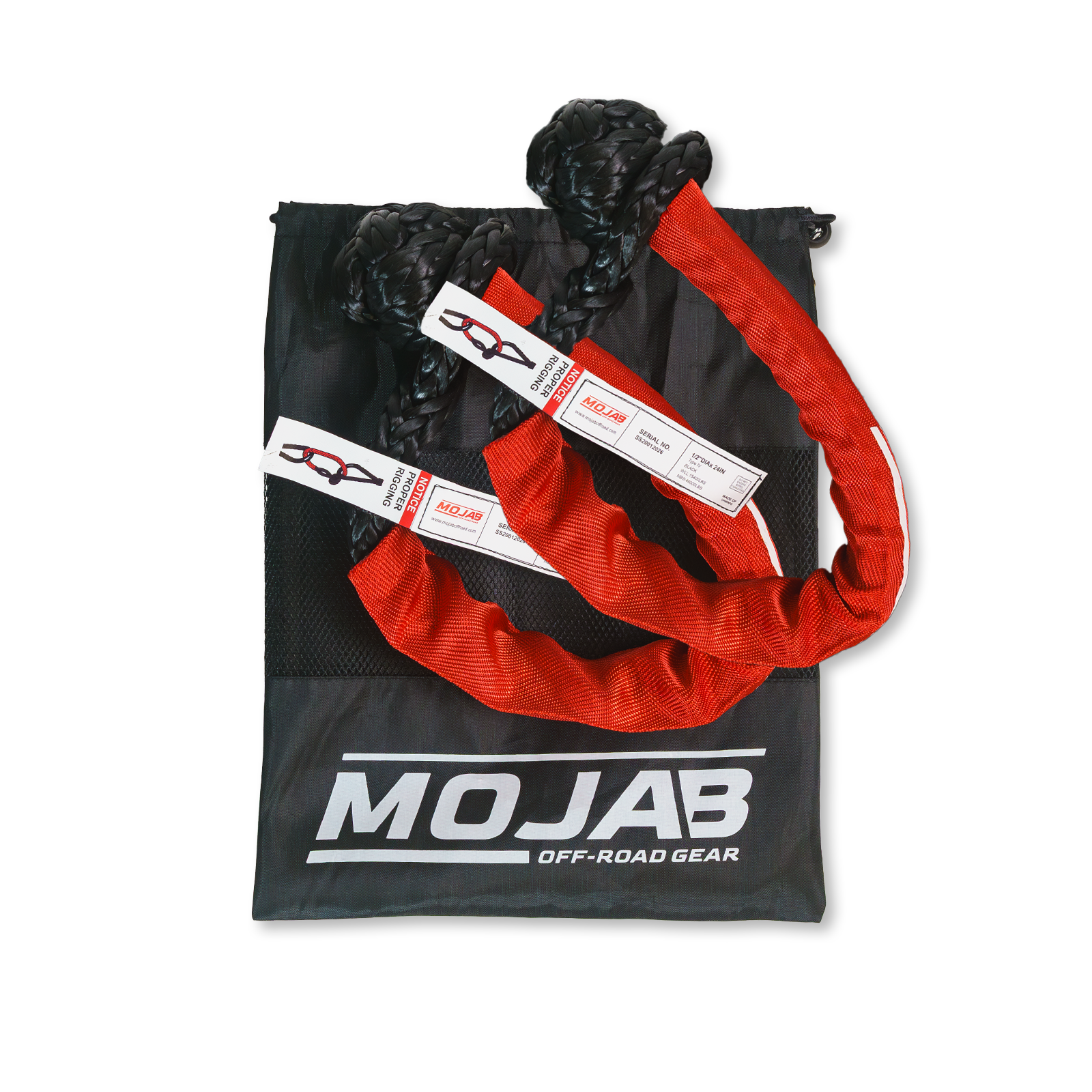 Photo of Soft Shackle 1/2'' x 24” with sleeve and bag (Set of 2 Shackles) (Lifetime Warranty) by MOJAB OFFROAD - Premium Soft Shackle for UTVs / Side by Sides