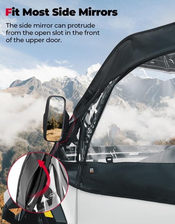 Photo of Soft Cab Enclosure Upper Doors for Polaris RZR XP 4 1000 2024-2025 by Kemimoto - Premium for UTVs / Side by Sides