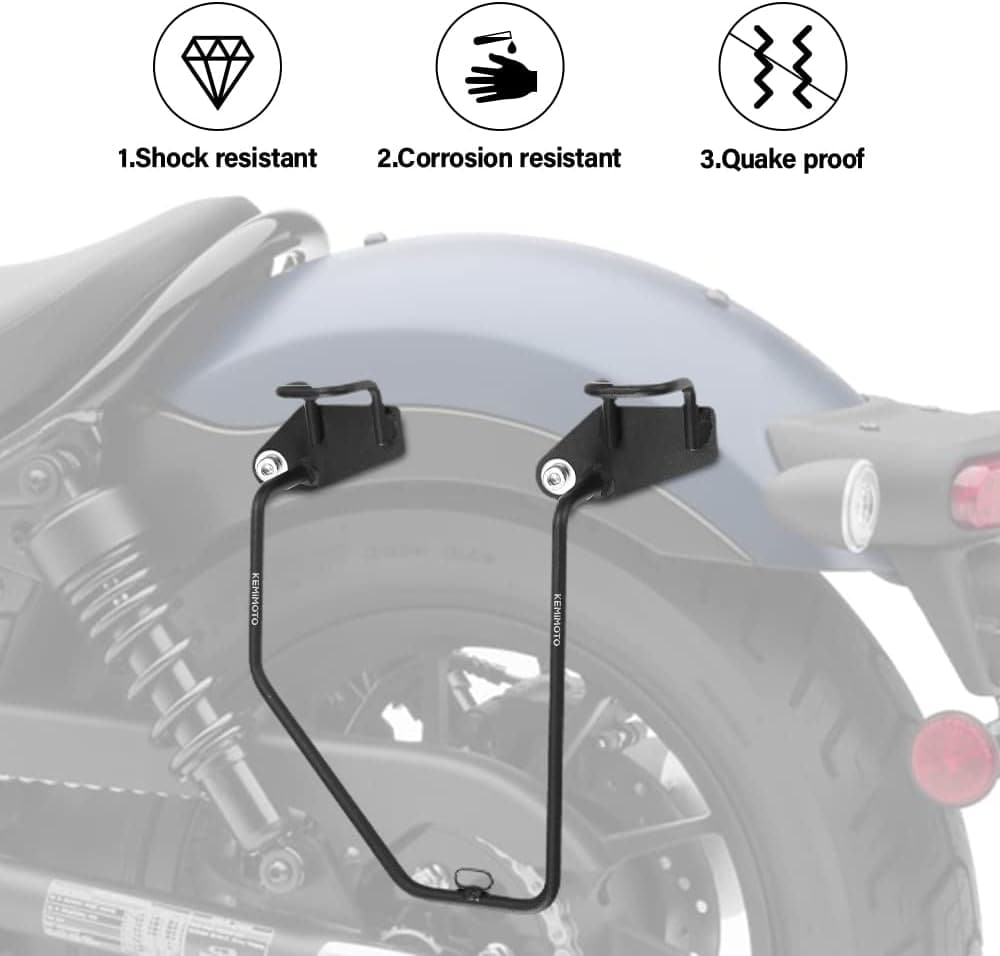 Photo of Motorcycle Leather Saddlebag for Rebel 250,300,500 by Kemimoto - Premium for UTVs / Side by Sides