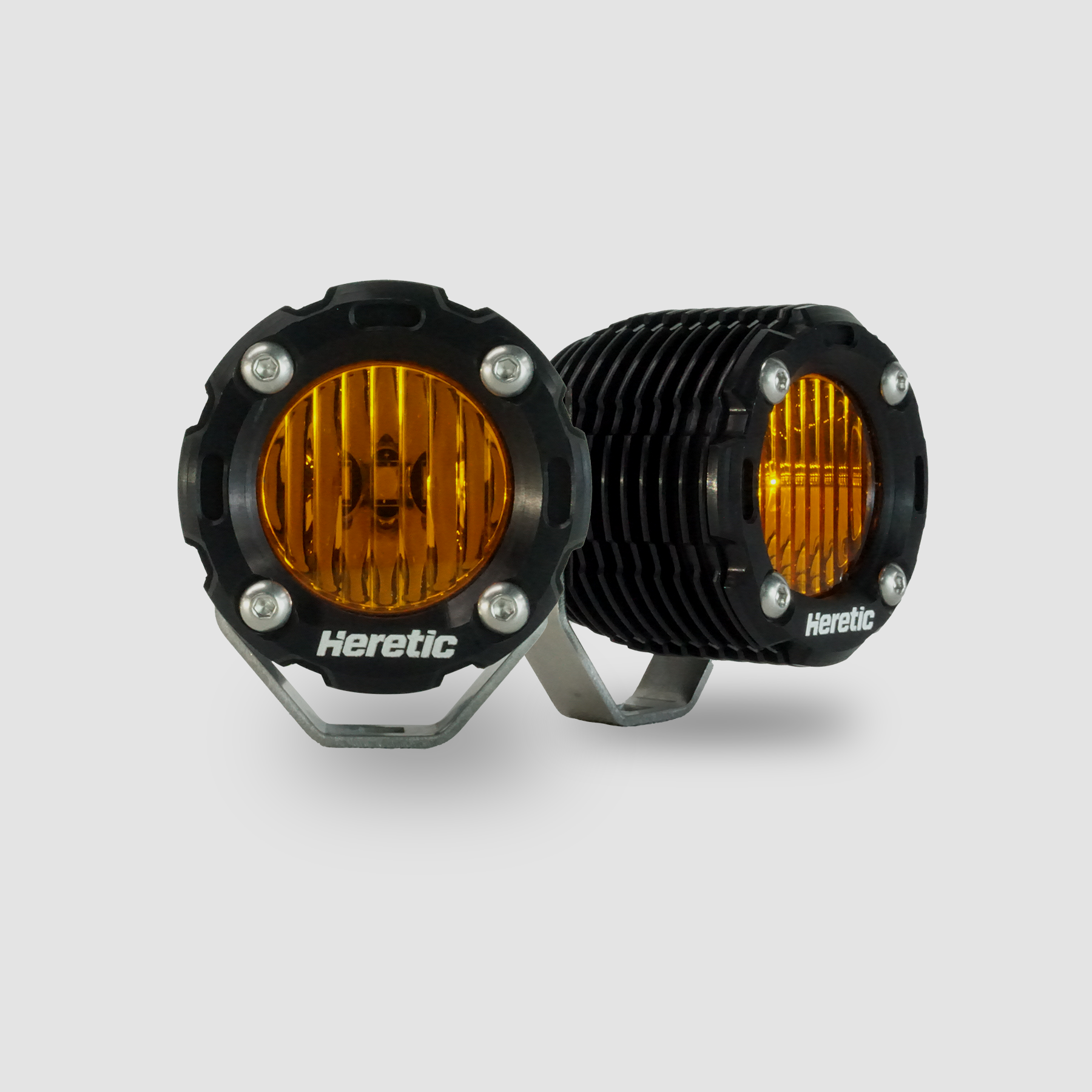 Photo of BA-1R Amber LED Pod Light Pair Pack by Heretic Studio Dealer Portal - Premium Light Bar for UTVs / Side by Sides