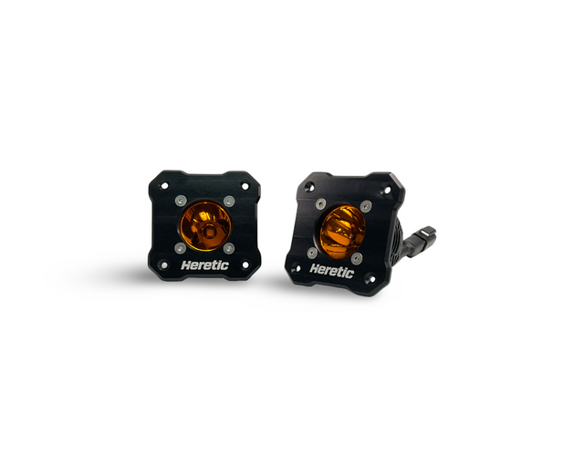 Photo of BA-1R Amber Flush Mount LED Pod Light Pair Pack by Heretic Studio Dealer Portal - Premium for UTVs / Side by Sides