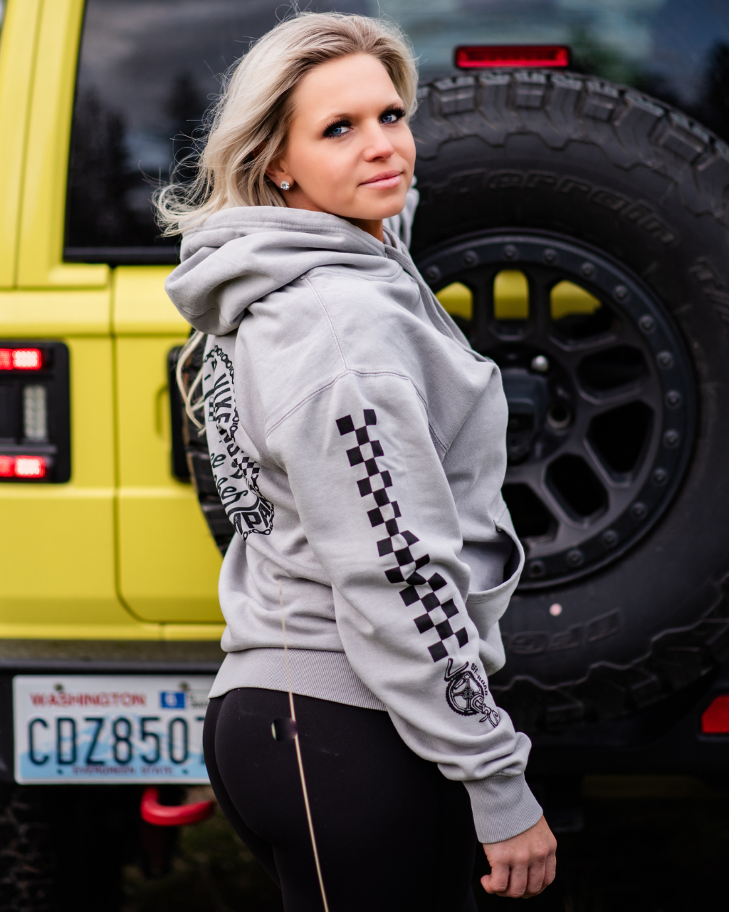 Photo of Race Day Vibes Unisex Pullover Hoodie by OFF-ROAD VIXENS CLOTHING CO. - Premium Ladies Hoodies for UTVs / Side by Sides