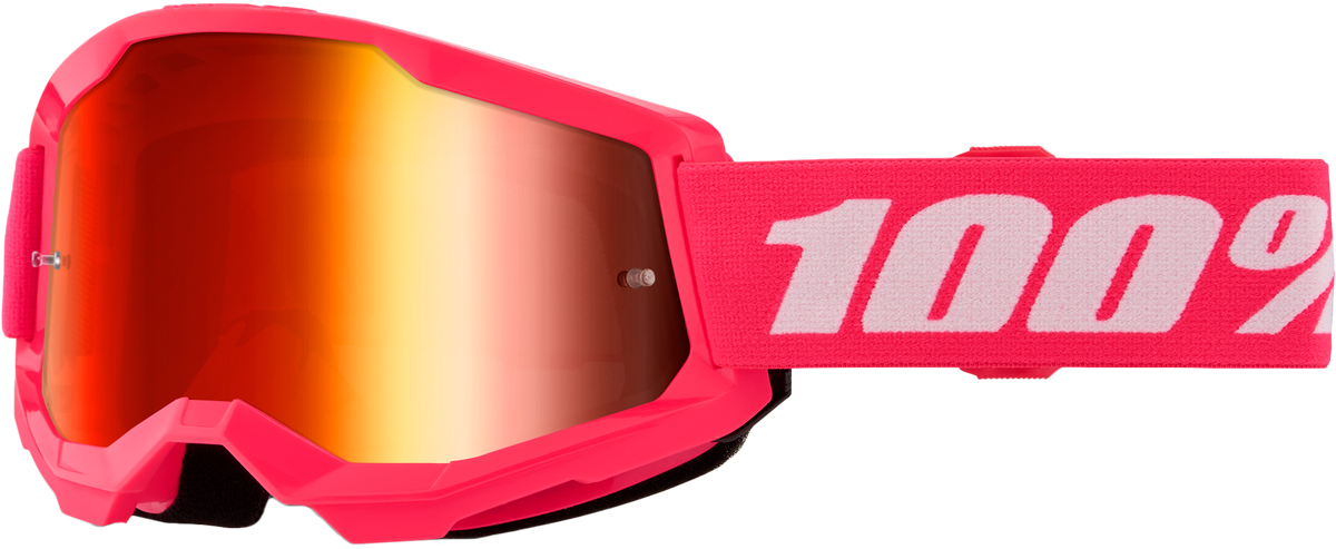 100% Strata 2 Junior Goggles - Pink Mirror Red Lens