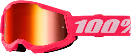 100% Strata 2 Junior Goggles - Pink Mirror Red Lens