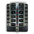 50 Caliber Racing 12-Way LED Fuse Block - 100A Input + Blown Fuse Indicator + ATO/ATC (6V-32V Universal)