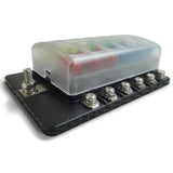 50 Caliber Racing 12-Way LED Fuse Block - 100A Input + Blown Fuse Indicator + ATO/ATC (6V-32V Universal)