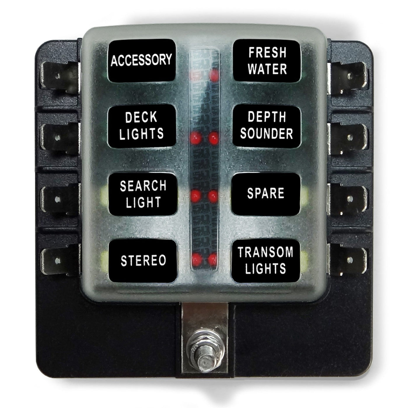 50 Caliber Racing 8 Way Standard LED Circuit Blade Fuse Box