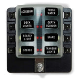 50 Caliber Racing 8 Way Standard LED Circuit Blade Fuse Box