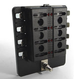50 Caliber Racing 8 Way Standard LED Circuit Blade Fuse Box