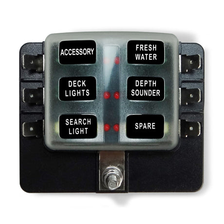 50 Caliber Racing 12v 6 Piece Fuse power block aka power panel