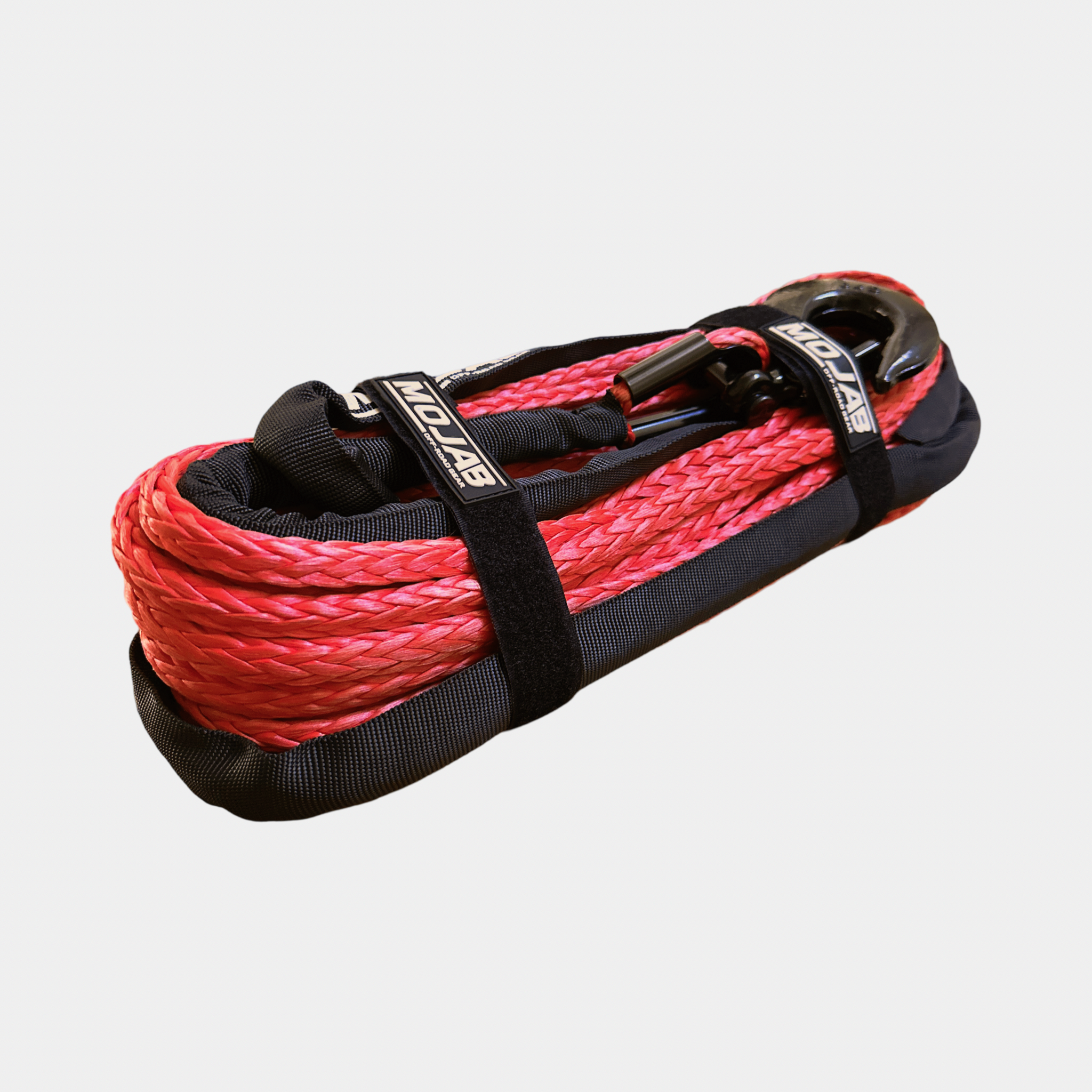 Photo of 3/8'' x 85' Synthetic Winch Rope with Removeable forged winch hook by MOJAB OFFROAD - Premium for UTVs / Side by Sides
