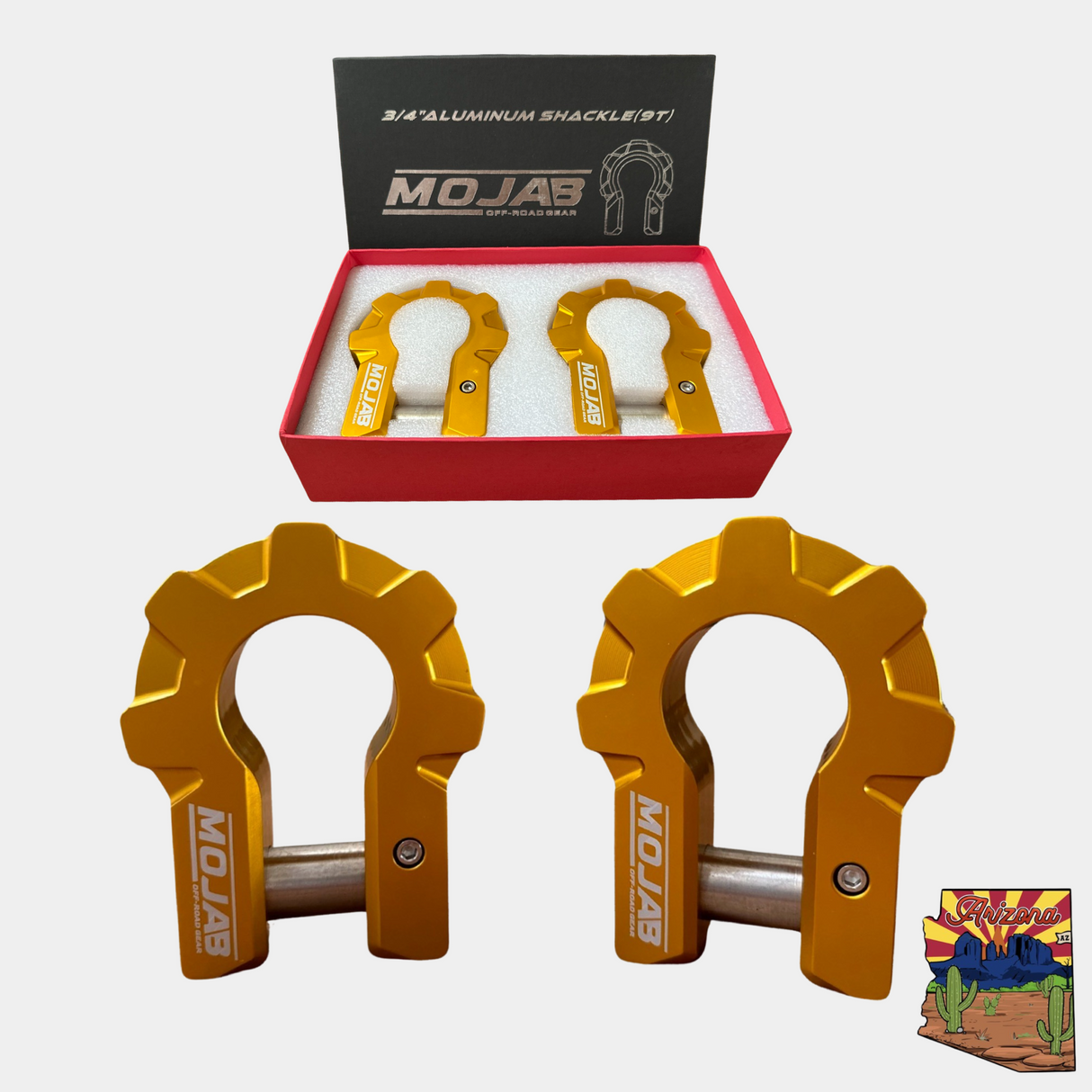 3/4'' Extreme duty Aluminum D-Shackle set (9T) (LIFETIME WARRANTY*)