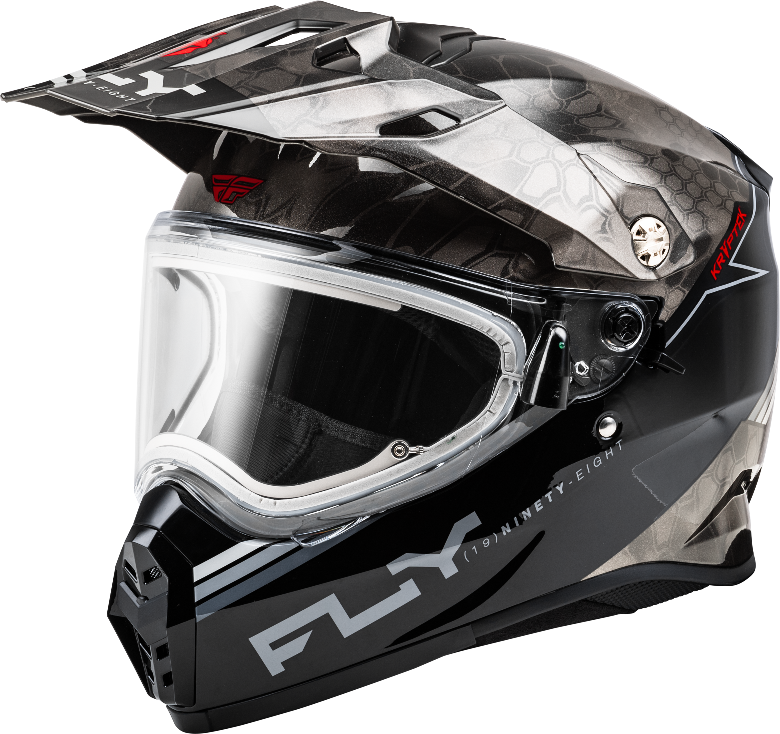 Photo of TREKKER CW CONCEAL HELMET ELEC SHLD BLACK/GREY/WHITE XS by FLY RACING - Premium Helmets for UTVs / Side by Sides