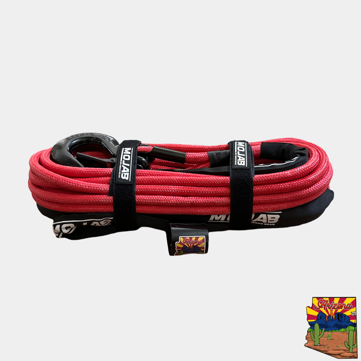 Photo of 1/2'' x 78' Double Braided Winch Rope with removeable forged winch hook by MOJAB OFFROAD - Premium Winch rope for UTVs / Side by Sides