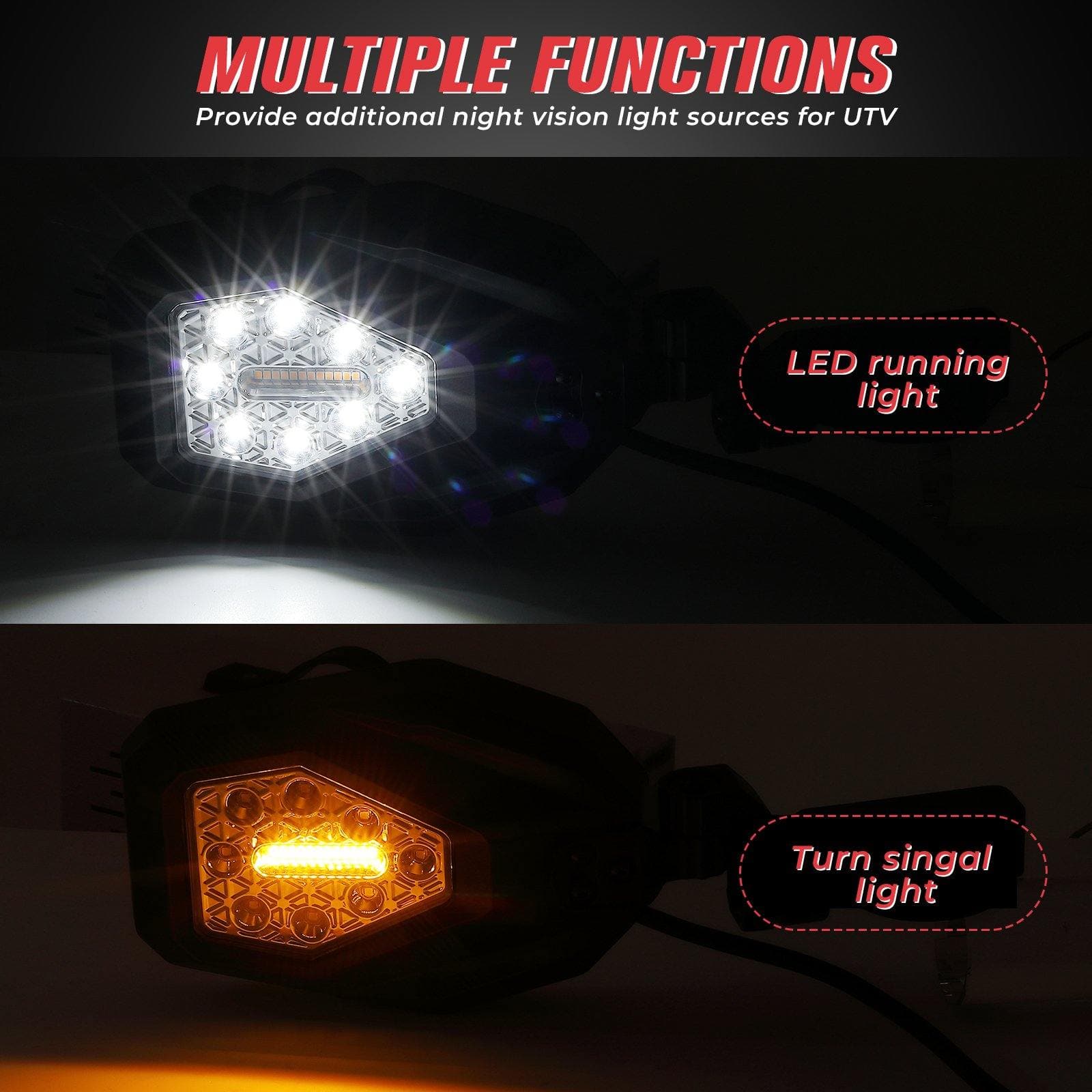 Photo of Mirrors with LED Turn Signal Lights For Honda Pioneer / Talon by Kemimoto - Premium for UTVs / Side by Sides