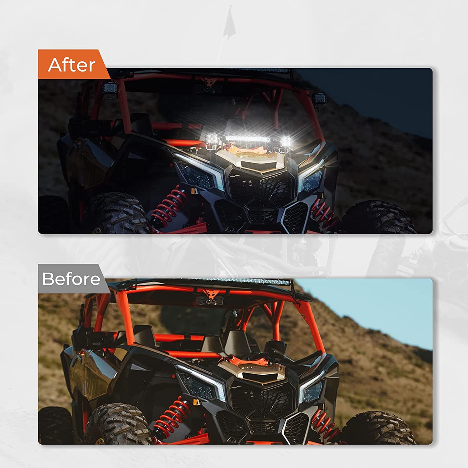 Photo of Shock Tower Light Bar Mount for Can-Am Maverick X3 by Kemimoto - Premium for UTVs / Side by Sides