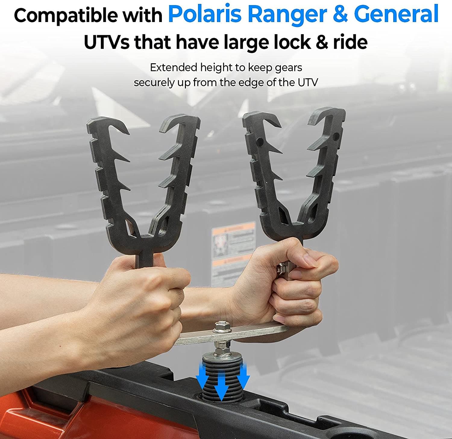 Photo of UTV Gun Mount, Tool Rack Fit Polaris Ranger & General by Kemimoto - Premium for UTVs / Side by Sides