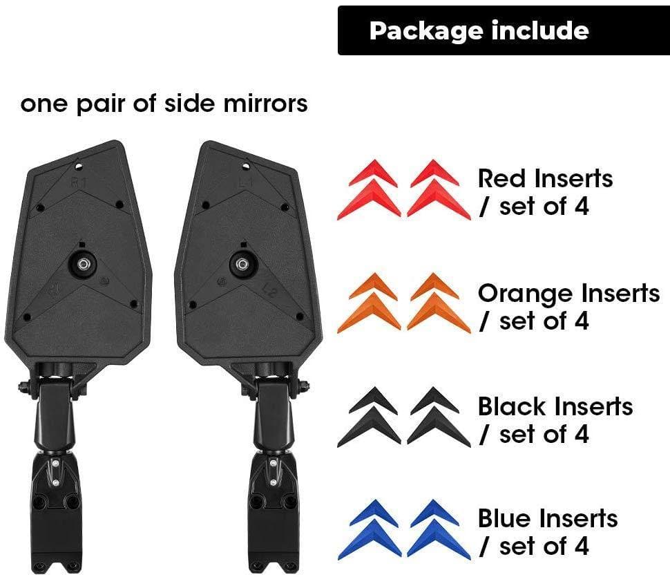 Photo of UTV Side View Mirrors for 1.75- 2" Roll Bar Fit Polaris Ranger by Kemimoto - Premium for UTVs / Side by Sides