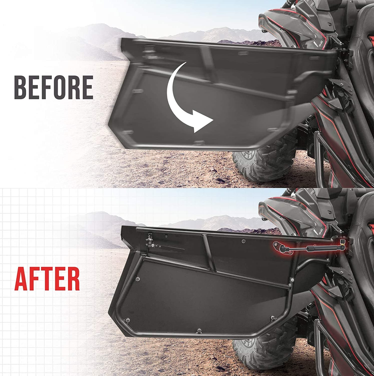 Photo of Strut Lifts Door Opener for Can-Am Maverick X3 / X3 Max by Kemimoto - Premium for UTVs / Side by Sides