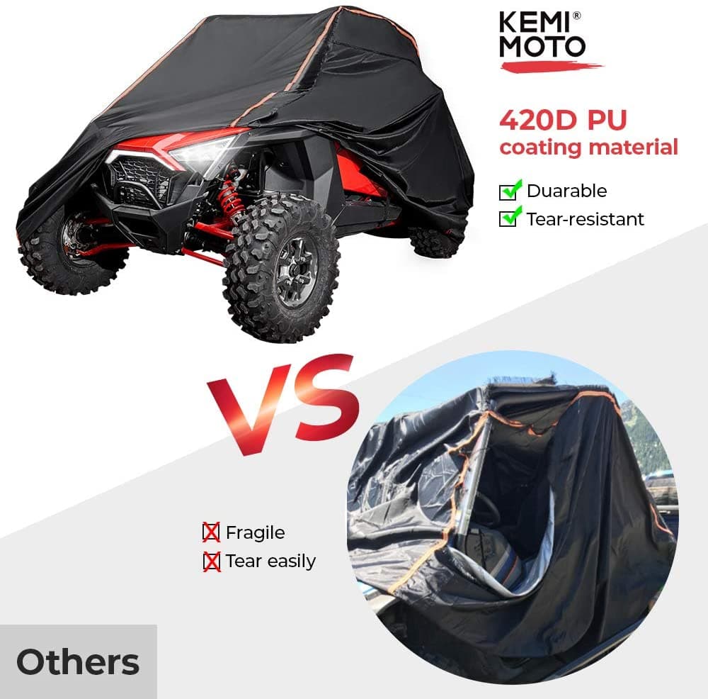 Photo of UTV Cover with Rlective Strip Fit Polaris RZR by Kemimoto - Premium for UTVs / Side by Sides