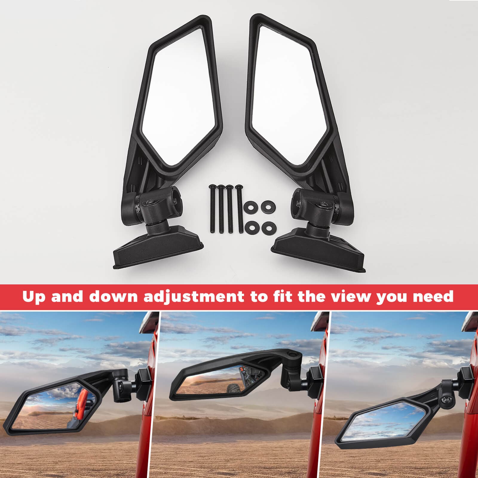 Photo of Kemimoto Front Lower Door Inserts & UTV Side View Mirror For Can-Am Maverick X3 by Kemimoto - Premium for UTVs / Side by Sides