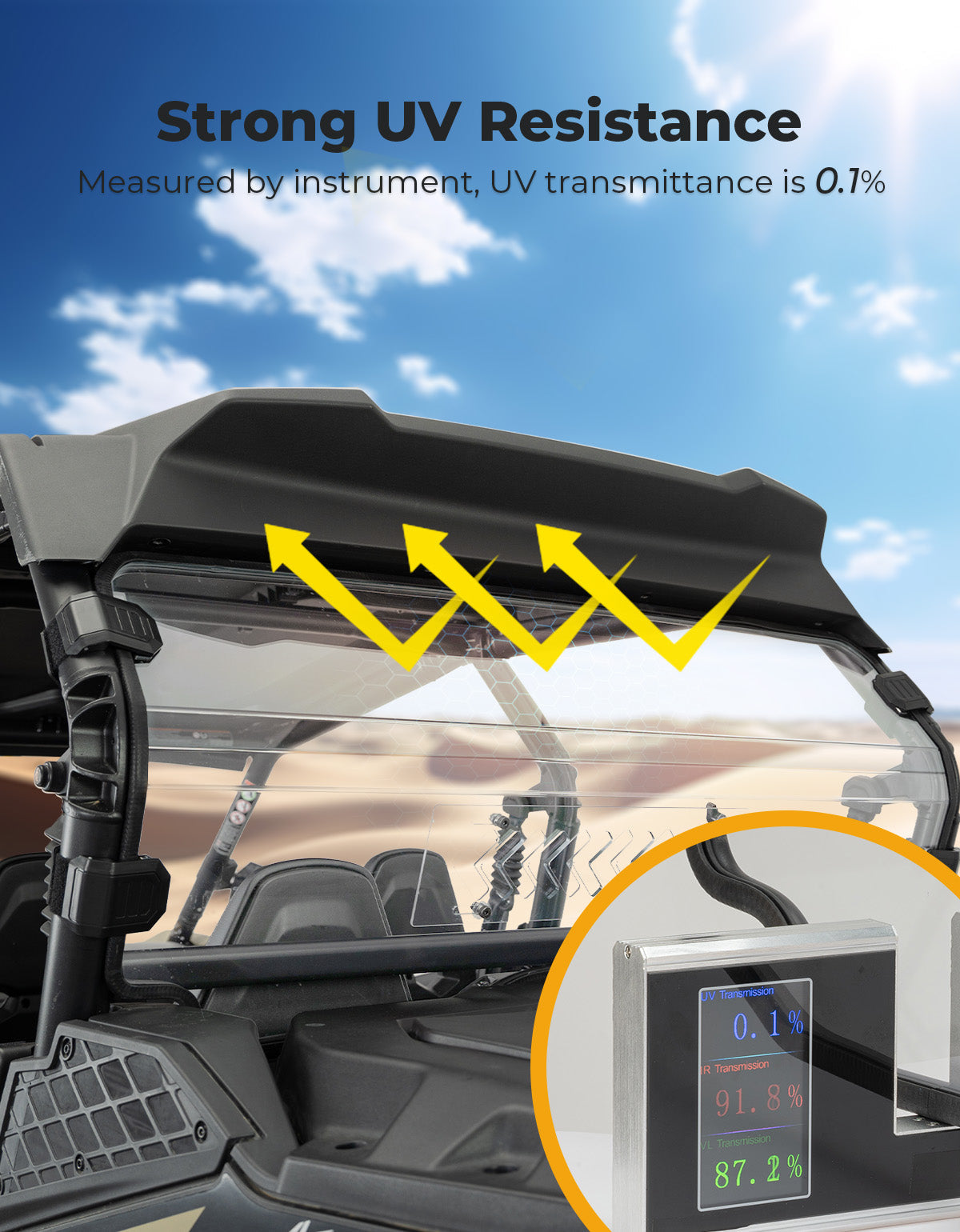 Photo of Rear Windshield w/Sliding Window for 2023+ CFMOTO ZForce 950 Sport | 800Trail by Kemimoto - Premium for UTVs / Side by Sides