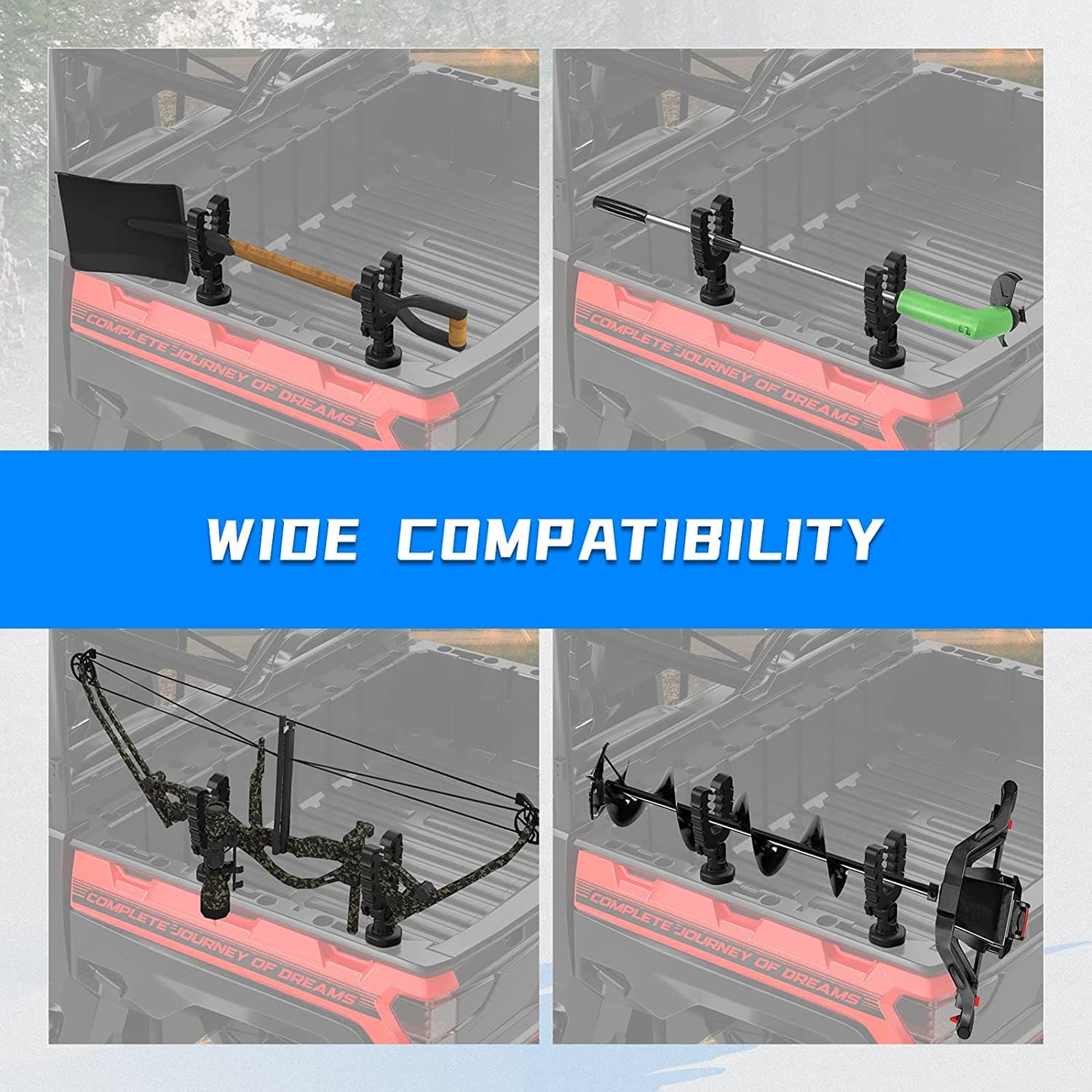 Photo of UTV Tool Rack Fit Polaris Ranger/ General by Kemimoto - Premium for UTVs / Side by Sides