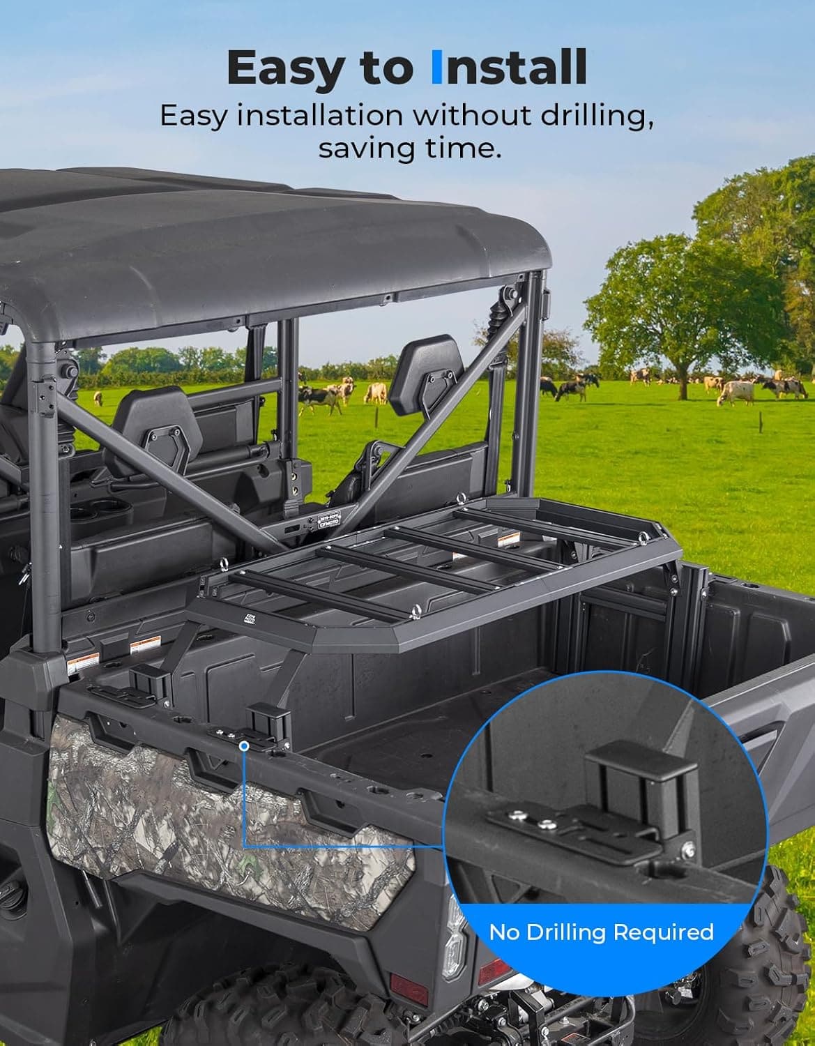 Photo of Rear Rack Adjustable Height for CFMOTO Uforce 1000 | 1000XL by Kemimoto - Premium for UTVs / Side by Sides