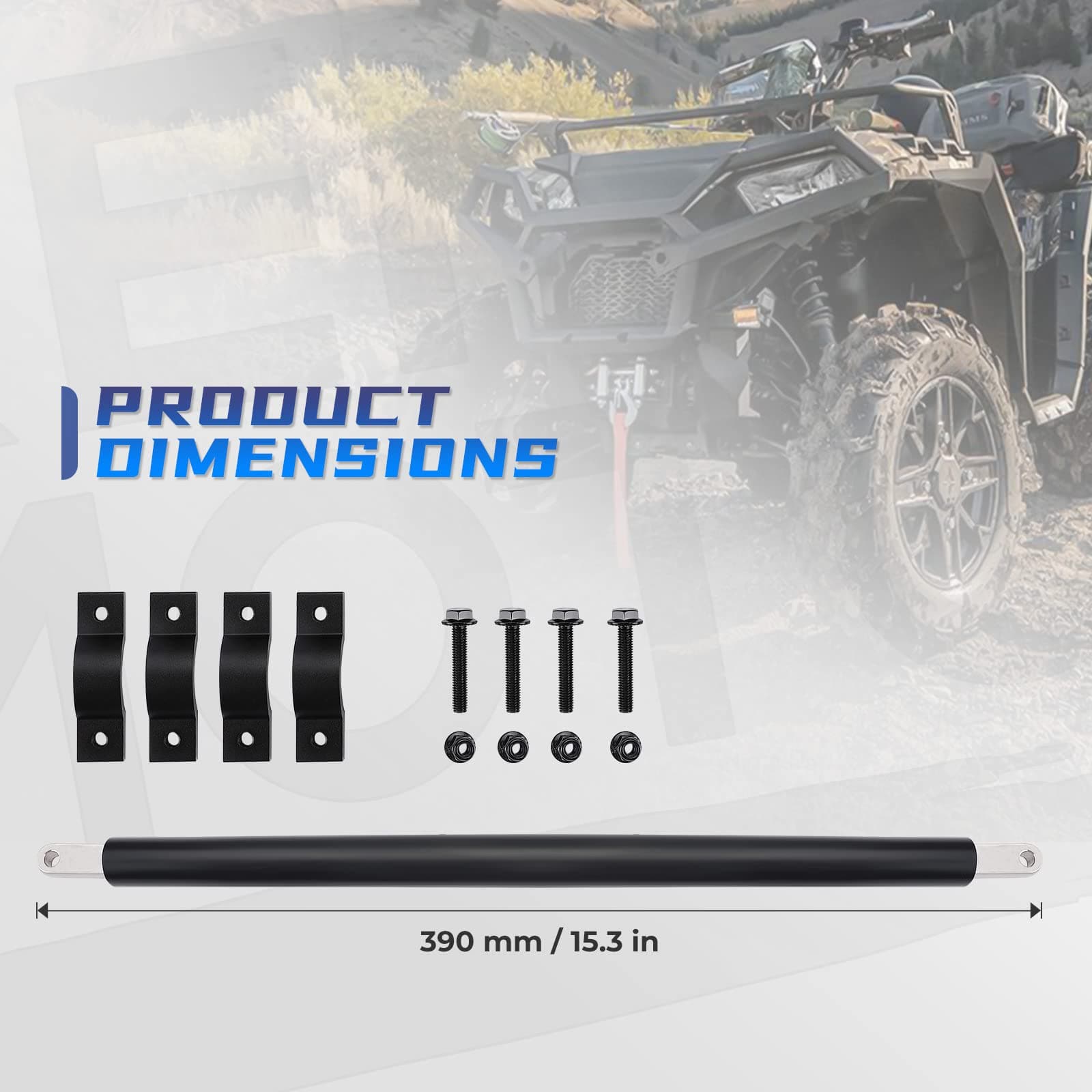 Photo of Universal 0.75-1.37 Inch ATV Handelbar Mud Grab Strap by Kemimoto - Premium for UTVs / Side by Sides