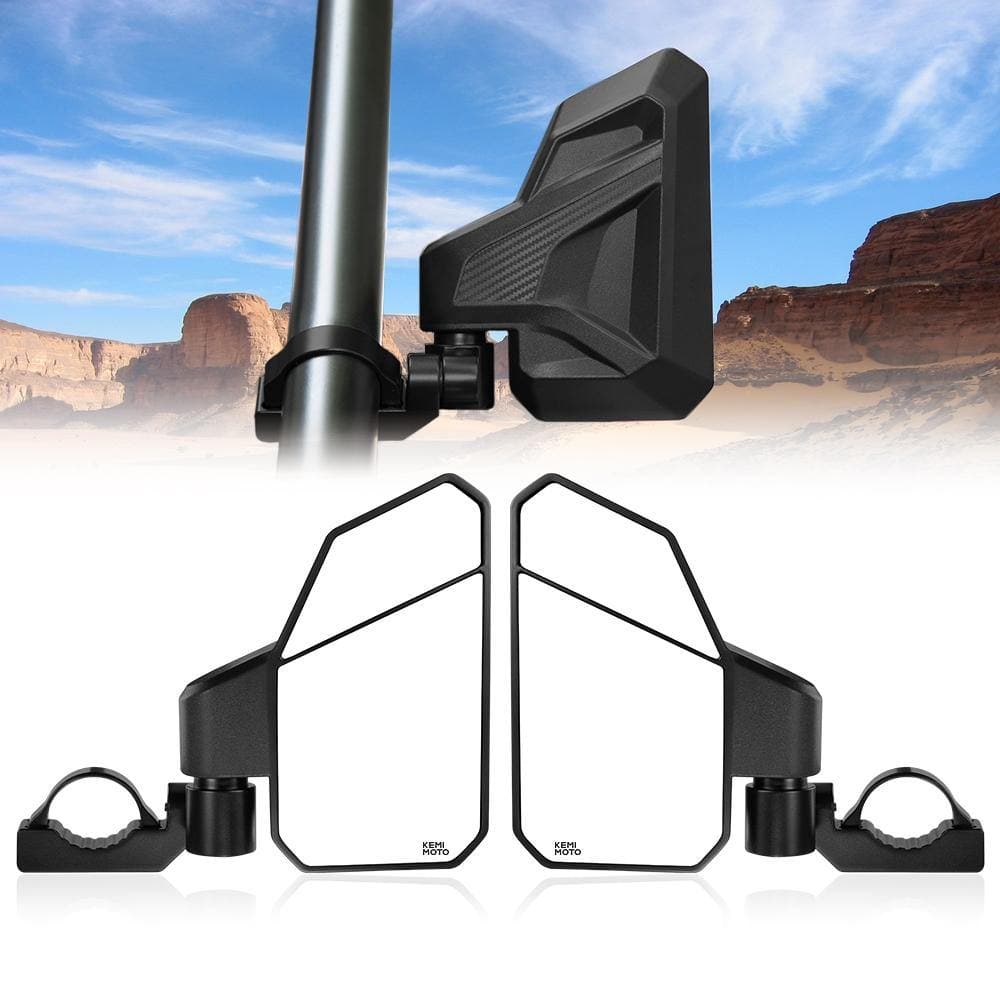 Photo of UTV 1.6"-2" Side Mirrors for Polaris RZR, Pioneer, Can Am Maverick X3 by Kemimoto - Premium for UTVs / Side by Sides