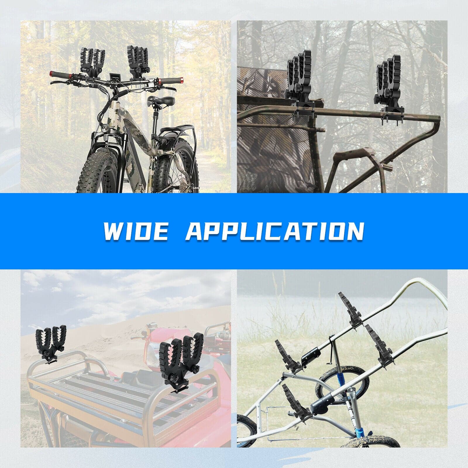 Photo of UTV ATV Double U-bracket Mount Grip by Kemimoto - Premium for UTVs / Side by Sides