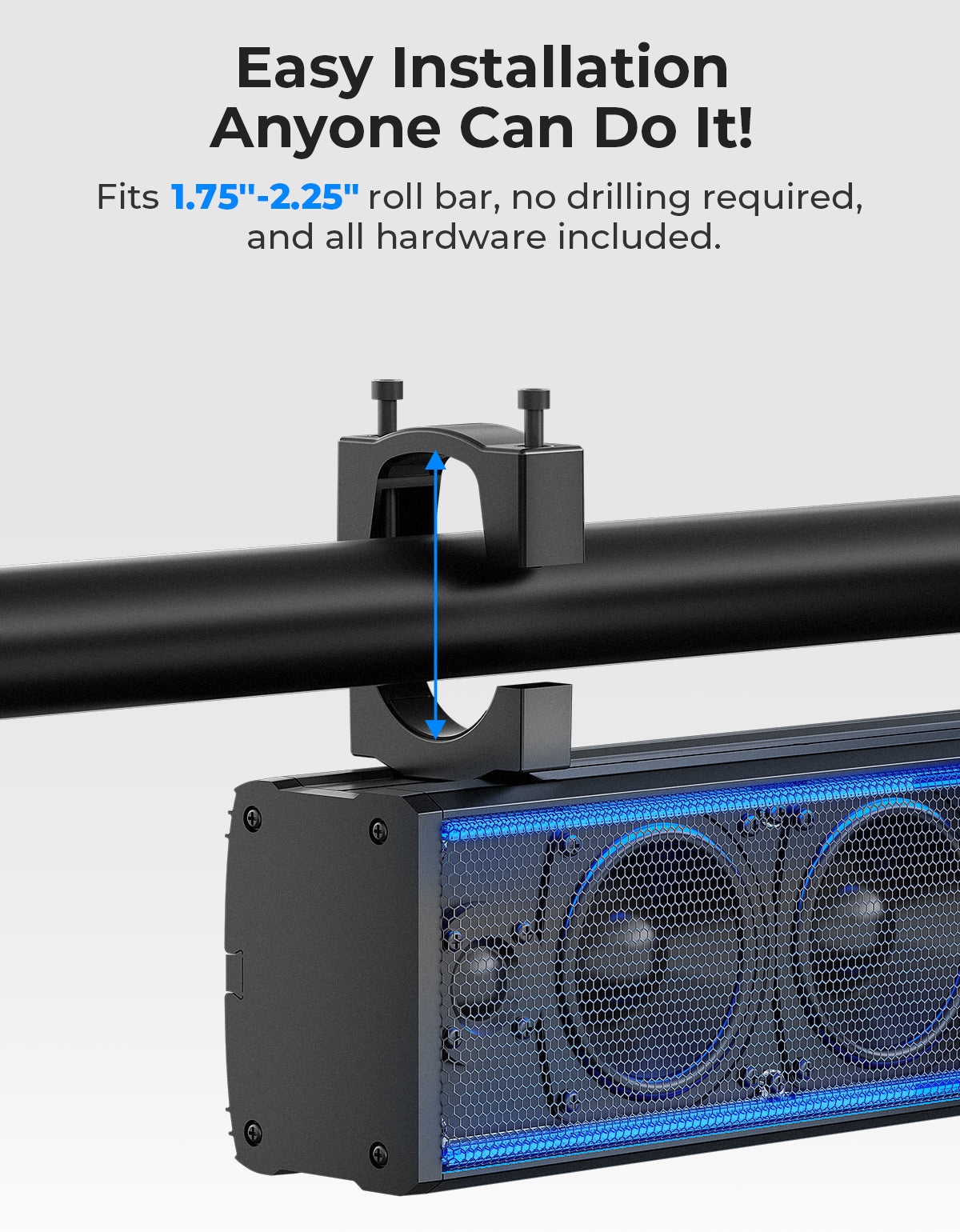 Photo of 26 Inch UTV Sound Bar w/ MUSIC SYNC RGB Multicolor Lights by Kemimoto - Premium for UTVs / Side by Sides