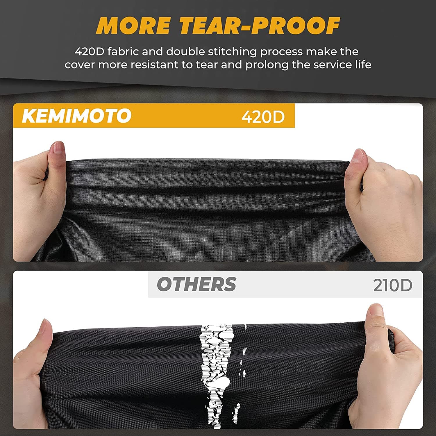 Photo of UTV 420D Waterproof Covers 2 Seater for Can-Am, Polaris, Kawasaki by Kemimoto - Premium for UTVs / Side by Sides