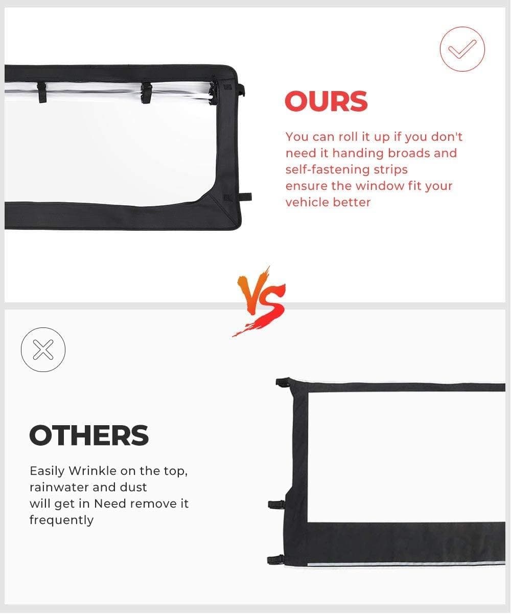Photo of Clear Full Soft Window for Kawasaki Mule2500/3000/Polaris Ranger by Kemimoto - Premium for UTVs / Side by Sides