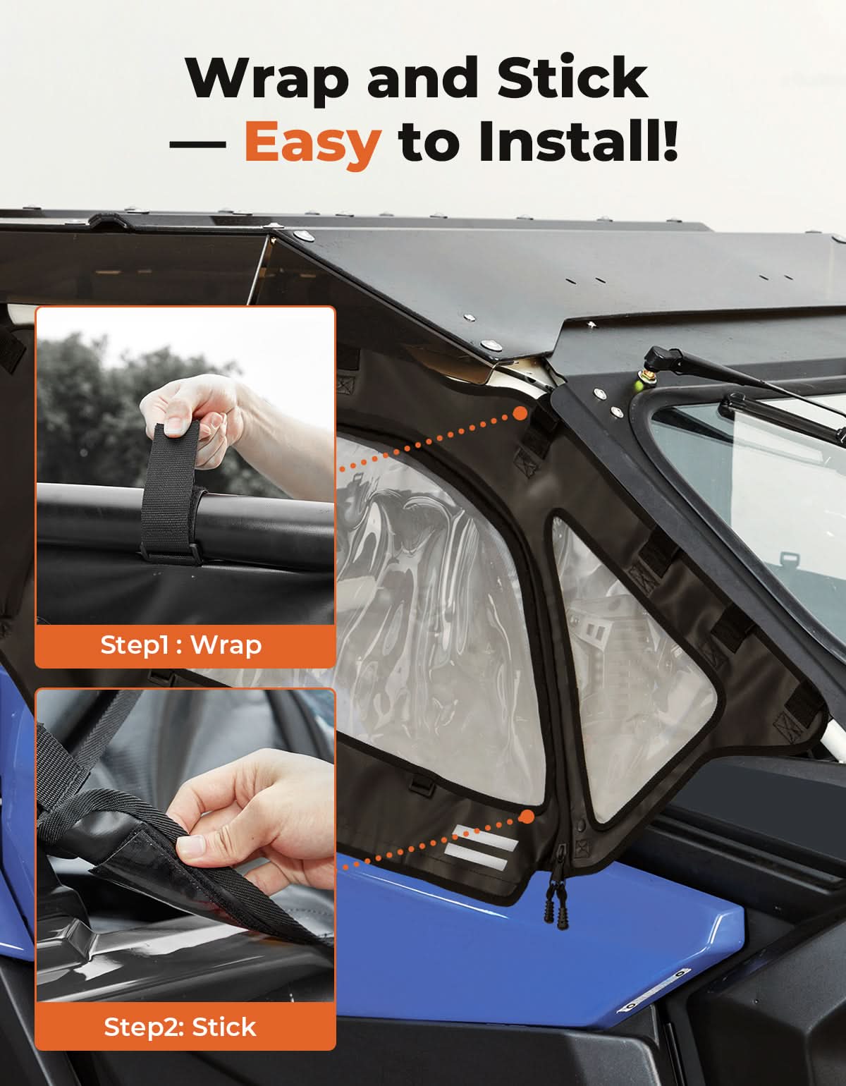 Photo of Soft Cab Enclosures Upper Windows for Can-am Maverick X3 by Kemimoto - Premium for UTVs / Side by Sides