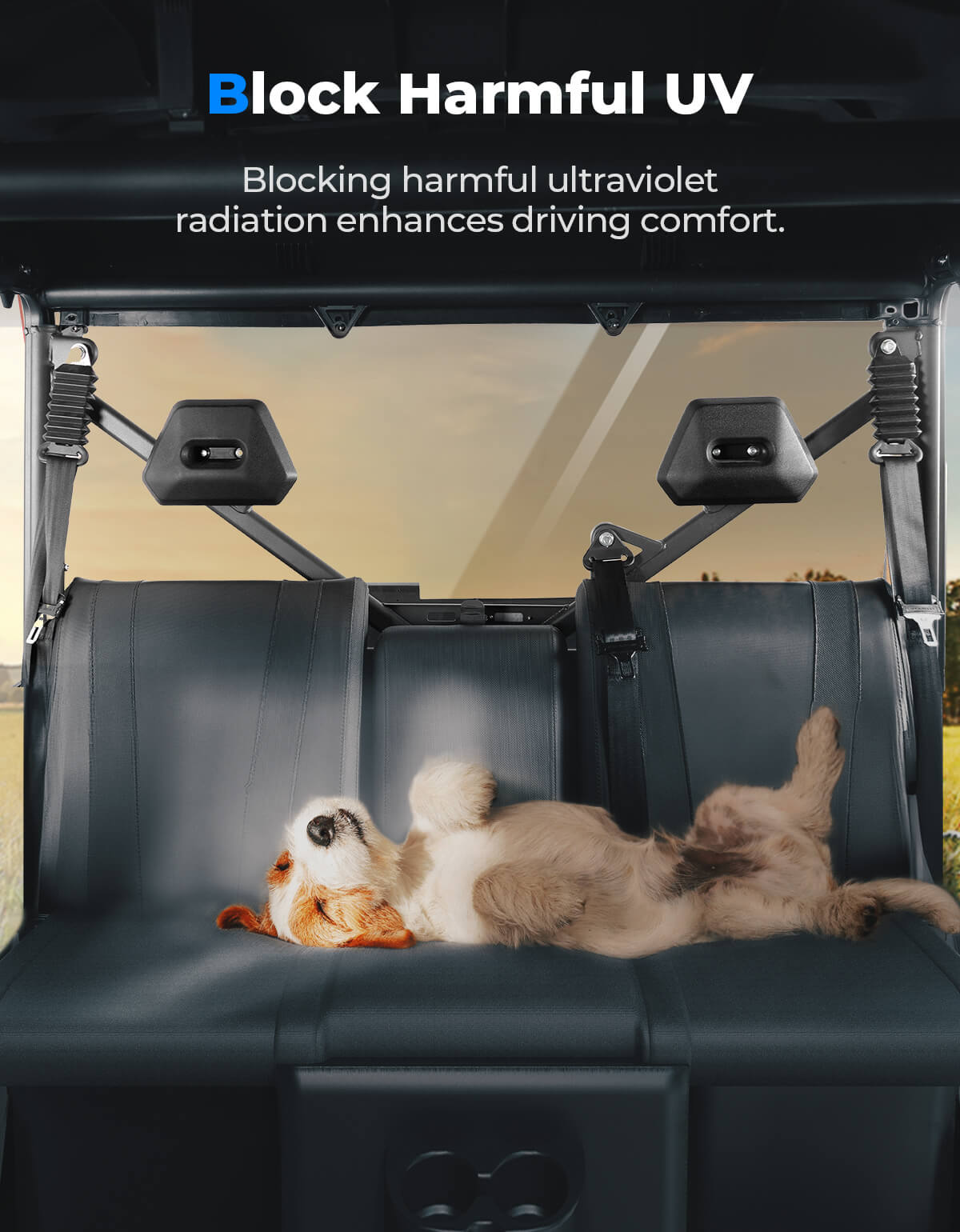 Photo of Tinted Rear Windshield UV-Resistant for CFMOTO UFORCE 1000/1000XL by Kemimoto - Premium for UTVs / Side by Sides