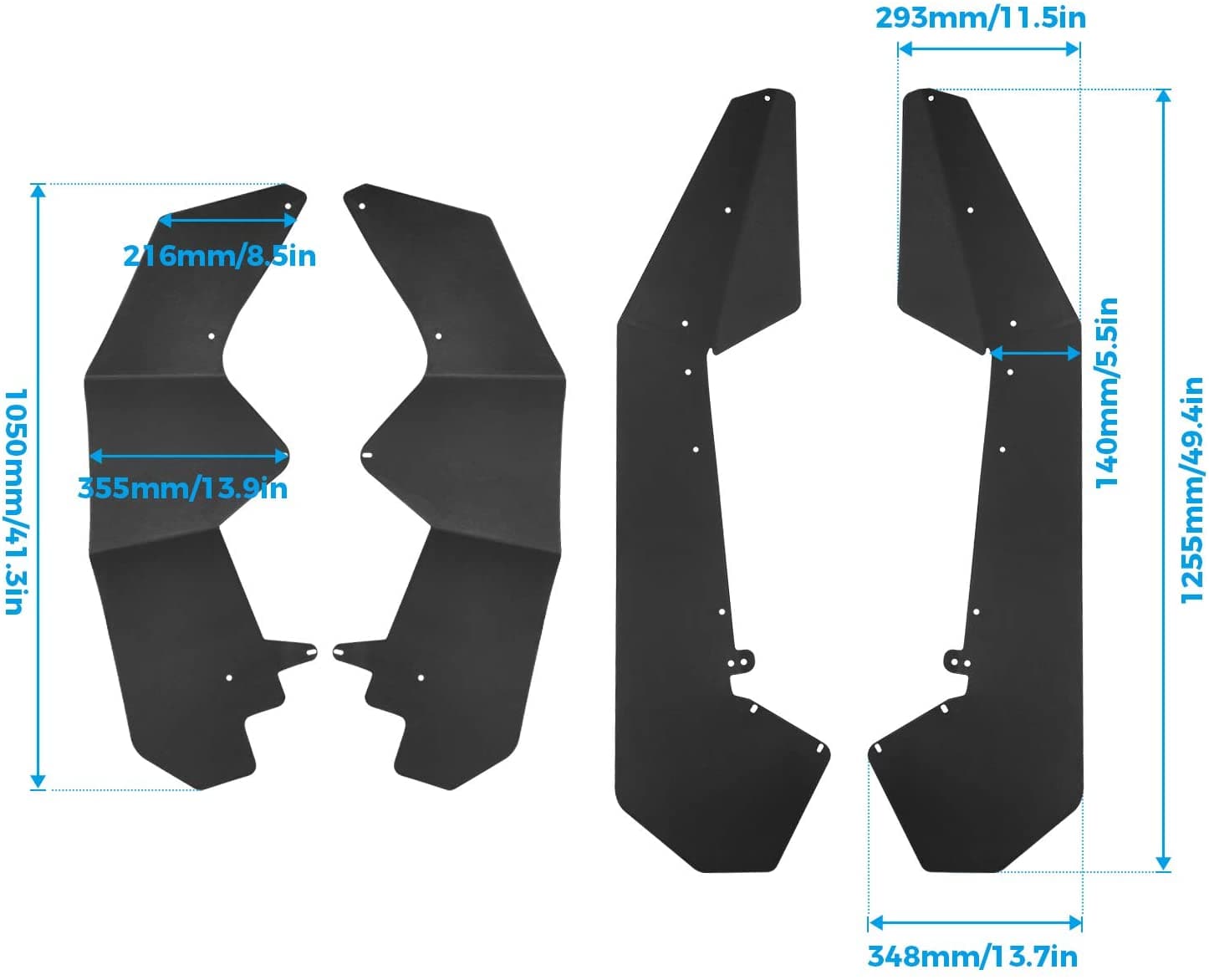 Photo of Fender Flares Kit for Polaris RZR PRO XP 2020-2024 by Kemimoto - Premium for UTVs / Side by Sides