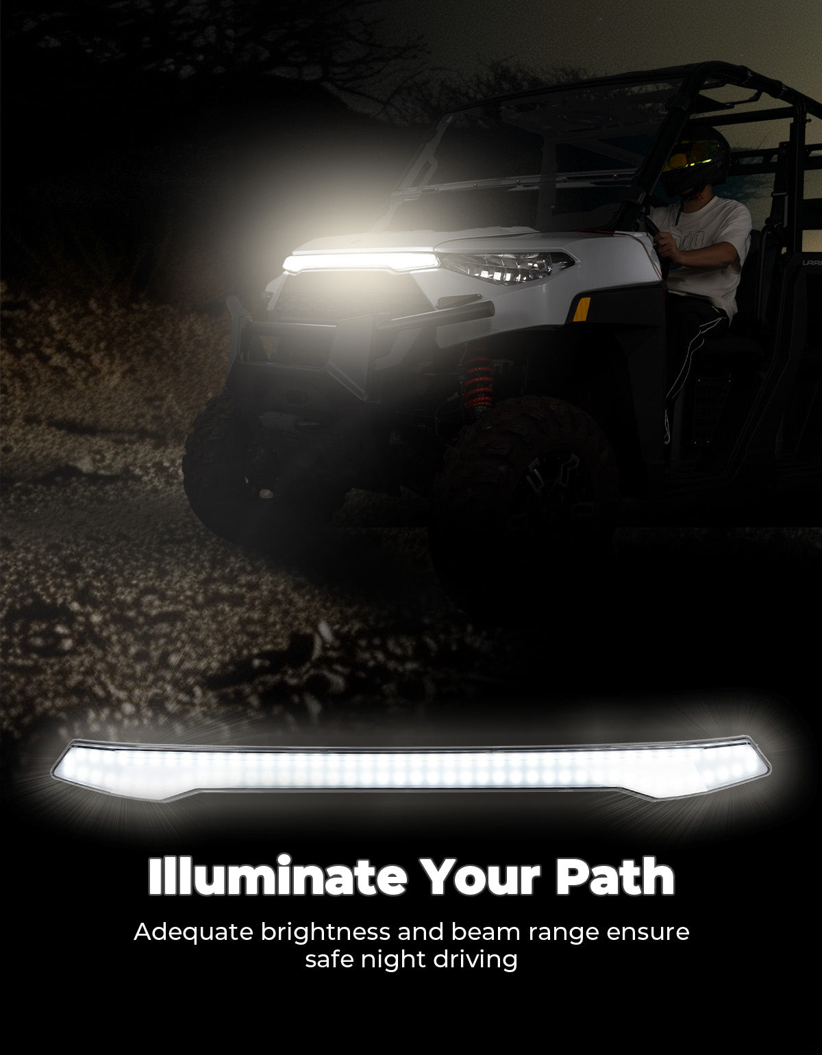 Photo of LED Fang Lights with Turn Signals for Polaris Ranger xp 1000 /Crew 2018-2024 by Kemimoto - Premium for UTVs / Side by Sides