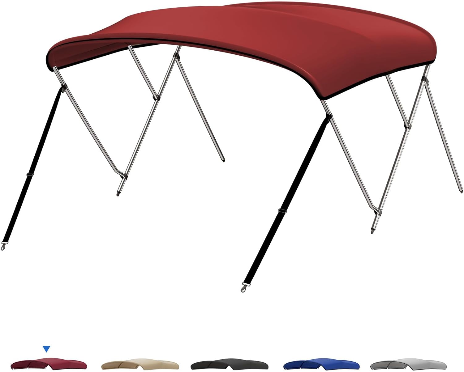 Photo of 3 Bow Bimini Top for Boat by Kemimoto - Premium for UTVs / Side by Sides
