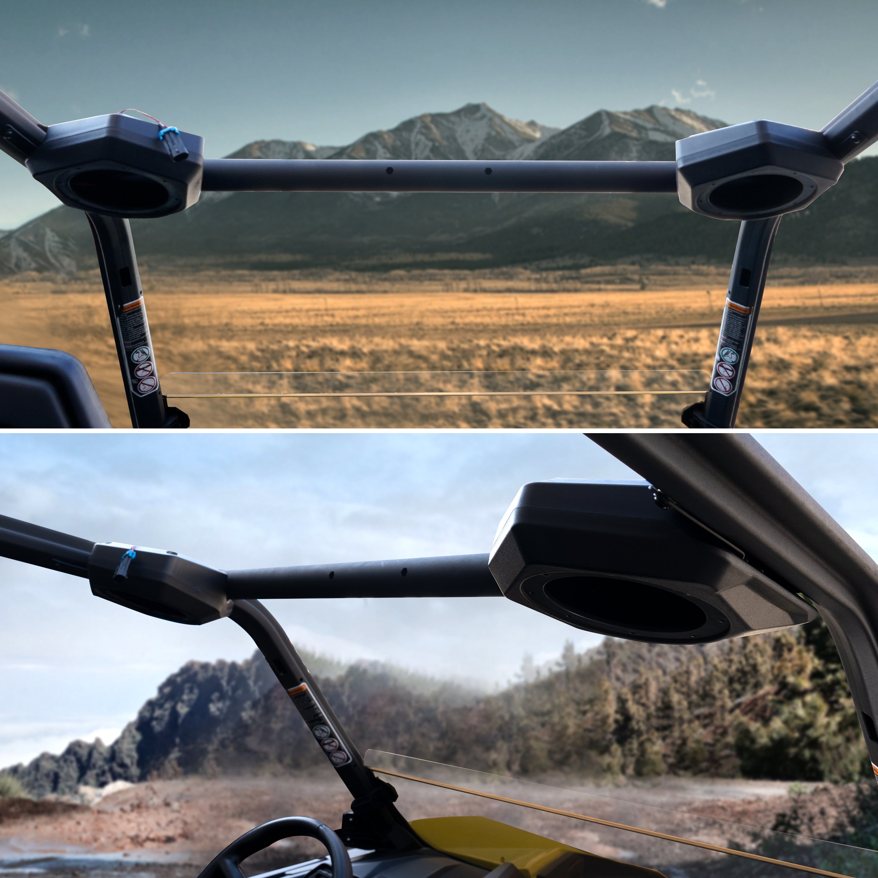 Photo of Kemimoto Front Roof Speakers Pods for Can-Am Commander/ Maverick Trail & Sport by Kemimoto - Premium for UTVs / Side by Sides