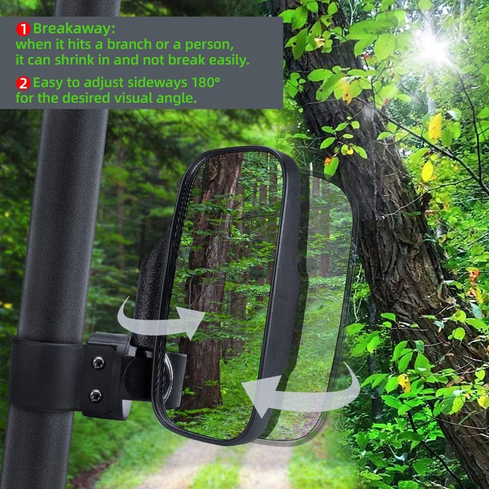 Photo of UTV 1.65"-2" Rear View Mirror &1.75"-2" LED Side Mirror by Kemimoto - Premium for UTVs / Side by Sides